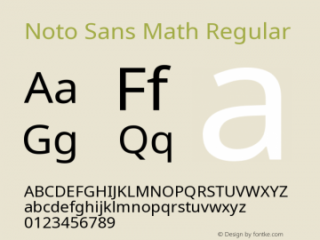 Noto Sans Math Regular Version 2.000 Font Sample