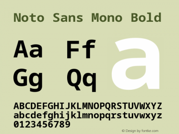 Noto Sans Mono Bold Version 2.002; ttfautohint (v1.8.2) Font Sample