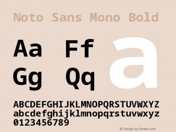 Noto Sans Mono Bold Version 2.002 Font Sample