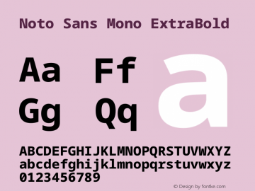 Noto Sans Mono ExtraBold Version 2.002 Font Sample