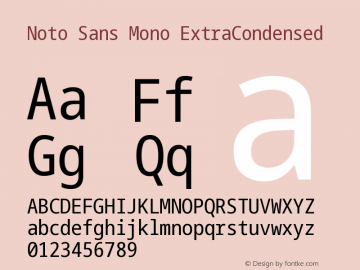 Noto Sans Mono ExtraCondensed Version 2.002 Font Sample