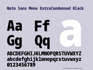 Noto Sans Mono ExtraCondensed Black Version 2.002图片样张