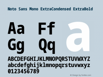 Noto Sans Mono ExtraCondensed ExtraBold Version 2.002 Font Sample