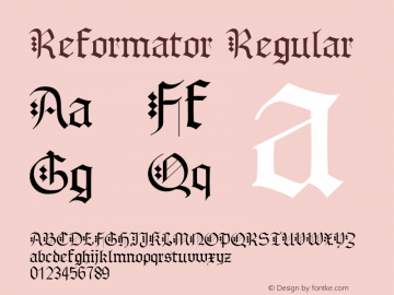 Reformator Regular 001.001 Font Sample