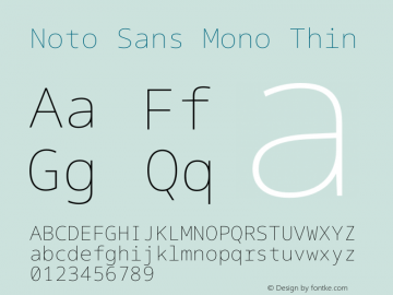Noto Sans Mono Thin Version 2.002图片样张