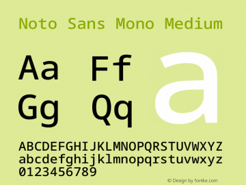 Noto Sans Mono Medium Version 2.002 Font Sample