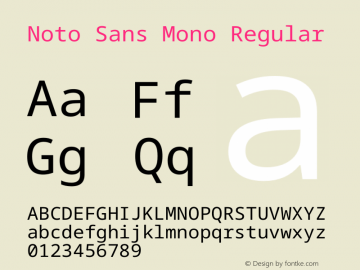 Noto Sans Mono Regular Version 2.002 Font Sample