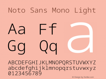 Noto Sans Mono Light Version 2.002图片样张