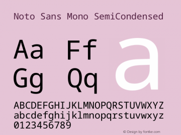 Noto Sans Mono SemiCondensed Version 2.002图片样张