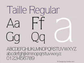 Taille Regular 001.001 Font Sample