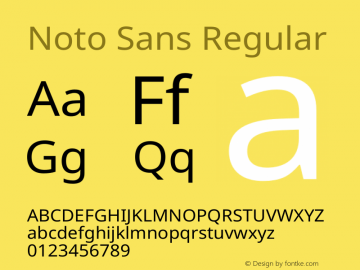 Noto Sans Regular Version 2.001 Font Sample