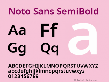 Noto Sans SemiBold Version 2.001;GOOG;noto-source:20181019:f8f3770;ttfautohint (v1.8.2) Font Sample