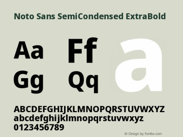 Noto Sans SemiCondensed ExtraBold Version 2.001图片样张