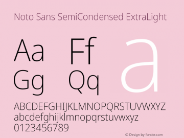 Noto Sans SemiCondensed ExtraLight Version 2.001图片样张