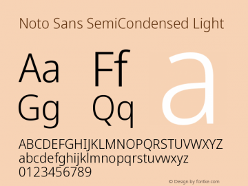 Noto Sans SemiCondensed Light Version 2.001图片样张