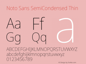 Noto Sans SemiCondensed Thin Version 2.001图片样张