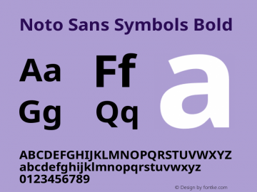 Noto Sans Symbols Bold Version 2.000图片样张