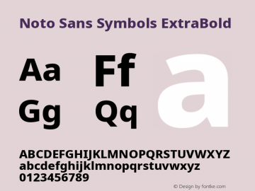 Noto Sans Symbols ExtraBold Version 2.000; ttfautohint (v1.8.2) Font Sample