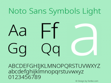 Noto Sans Symbols Light Version 2.000图片样张