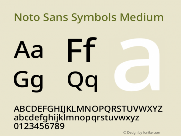 Noto Sans Symbols Medium Version 2.000 Font Sample
