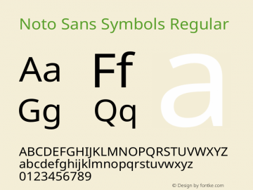 Noto Sans Symbols Regular Version 2.000 Font Sample