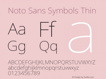 Noto Sans Symbols Thin Version 2.000; ttfautohint (v1.8.2) Font Sample