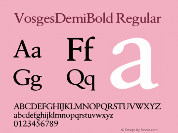 VosgesDemiBold Regular 001.001 Font Sample