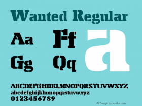 Wanted Regular Brendel            :10.12.1994 Font Sample