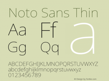 Noto Sans Thin Version 2.001图片样张