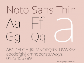 Noto Sans Thin Version 2.001;GOOG;noto-source:20181019:f8f3770;ttfautohint (v1.8.2)图片样张