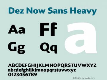 DezNowSans-Heavy Version 16.100 Font Sample