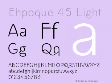 Ehpoque-Light Version 1.002 Font Sample