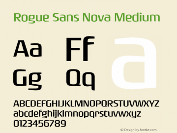 RogueSansNova-Medium Version 4.000;PS 004.000;hotconv 1.0.88;makeotf.lib2.5.64775图片样张