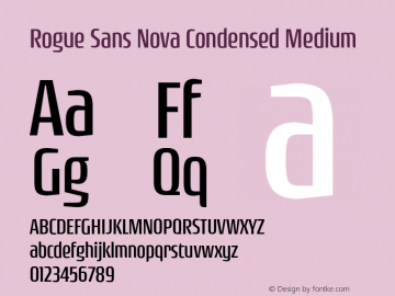 RogueSansNova-CondMd Version 4.000;PS 004.000;hotconv 1.0.88;makeotf.lib2.5.64775图片样张