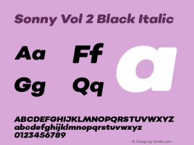 SonnyVol2-BlackItalic Version 1.000;PS 001.000;hotconv 1.0.88;makeotf.lib2.5.64775图片样张