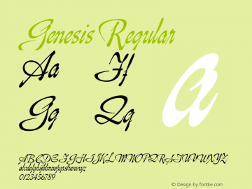 Genesis Regular 1.0 February 2007 Font Sample