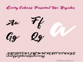 Living Colours Personal Use Version 1.000 Font Sample