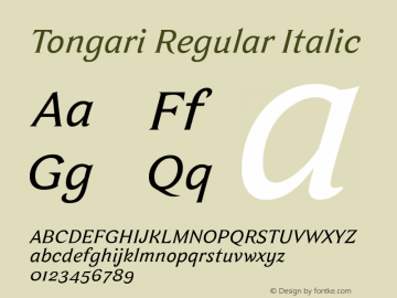 Tongari-RegularItalic Version 1.1 | Demo图片样张