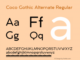 Coco Gothic Alternate Regular Version 3.001 Font Sample