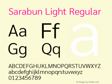 Sarabun Light Version 1.000; ttfautohint (v1.6) Font Sample