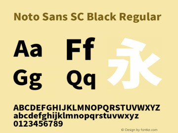 Noto Sans SC Black Version 1.004;PS 1.004;hotconv 1.0.82;makeotf.lib2.5.63406图片样张