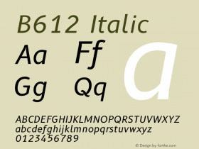 B612 Italic Version 1.005图片样张
