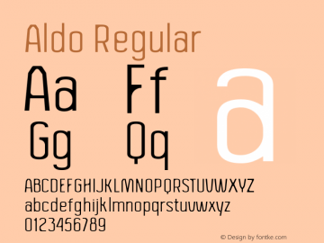 Aldo Regular Version 1.001 Font Sample