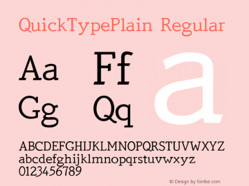 QuickType Plain v1.000 Font Sample