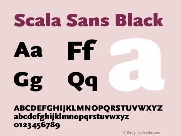 Scala Sans Black Version 7.046; 2005图片样张