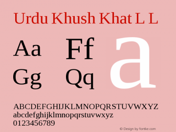 Urdu Khush Khat L Version 001.600 Font Sample