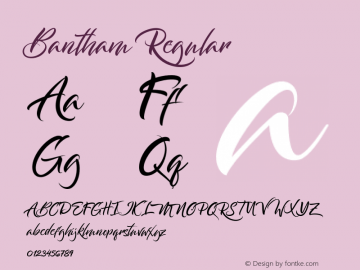 Bantham Version 1.000 Font Sample