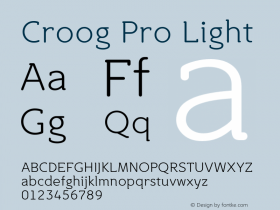 CroogProLight Version 2.000 Font Sample