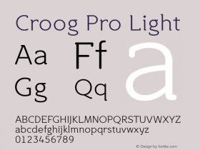 Croog Pro Light Version 2.000 Font Sample