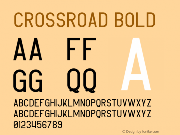 CrossRoad-Regular Version 1.002;Fontself Maker 3.0.0-3;YWFTv17 Font Sample